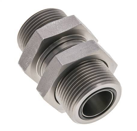 UN 1-7/16''-12 Buitendraad Verzinkt Stalen Schotdoorvoer Koppeling ORFS 400 Bar - Hydrauliek