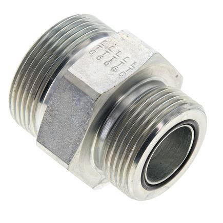 UN 1-11/16''-12 x UN 1-7/16''-12 Verzinkt Stalen Borstnippel ORFS 250 Bar - Hydrauliek