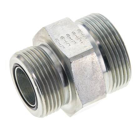 UN 1-11/16''-12 x UN 1-7/16''-12 Verzinkt Stalen Borstnippel ORFS 250 Bar - Hydrauliek