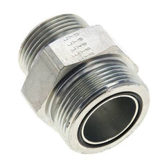 UN 1-11/16''-12 x UN 1-7/16''-12 Zinc plated Steel Double Nipple ORFS 250 Bar - Hydraulic