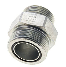 UN 1-11/16''-12 x UN 1-7/16''-12 Zinc plated Steel Double Nipple ORFS 250 Bar - Hydraulic