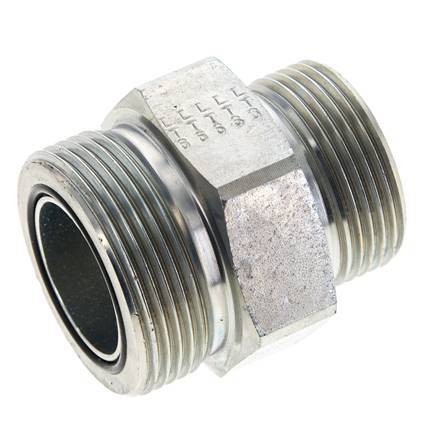 UN 1-11/16''-12 x UN 1-7/16''-12 Verzinkt Stalen Borstnippel ORFS 250 Bar - Hydrauliek