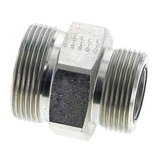 UN 1-11/16''-12 x UN 1-7/16''-12 Zinc plated Steel Double Nipple ORFS 250 Bar - Hydraulic