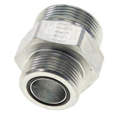 UN 1-11/16''-12 x UN 1-7/16''-12 Zinc plated Steel Double Nipple ORFS 250 Bar - Hydraulic