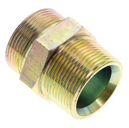 UN 1-11/16''-12 x 1 1/4'' NPT Verzinkt Stalen Borstnippel ORFS 250 Bar - Hydrauliek