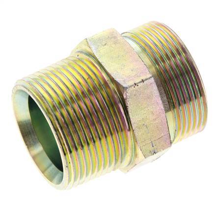 UN 1-11/16''-12 x 1 1/4'' NPT Verzinkt Stalen Borstnippel ORFS 250 Bar - Hydrauliek