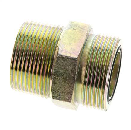 UN 1-11/16''-12 x 1 1/4'' NPT Verzinkt Stalen Borstnippel ORFS 250 Bar - Hydrauliek