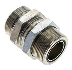 UN 1-11/16''-12 Male Zinc plated Steel Bulkhead Fitting ORFS 250 Bar - Hydraulic