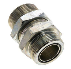 UN 1-11/16''-12 Male Zinc plated Steel Bulkhead Fitting ORFS 250 Bar - Hydraulic