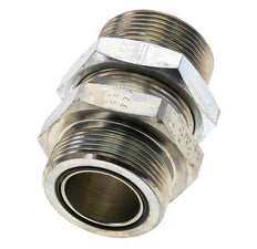 UN 1-11/16''-12 Male Zinc plated Steel Bulkhead Fitting ORFS 250 Bar - Hydraulic