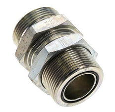 UN 1-11/16''-12 Male Zinc plated Steel Bulkhead Fitting ORFS 250 Bar - Hydraulic