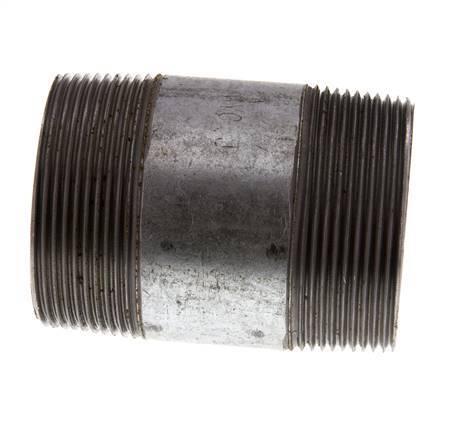 R 2'' Zinc plated Steel Double Pipe Nipple 50 Bar DIN 2982 - 80mm [2 Pieces]