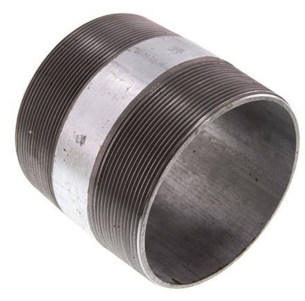 R 4'' Zinc plated Steel Double Pipe Nipple 50 Bar DIN 2982 - 100mm