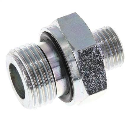 UNF 9/16''-18 x G 1/2'' Verzinkt Stalen Borstnippel ORFS 630 Bar - Hydrauliek