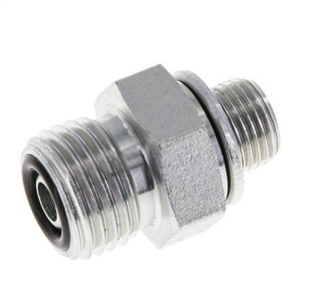 UNF 9/16''-18 x G 1/8'' Verzinkt Stalen Borstnippel ORFS 630 Bar - Hydrauliek