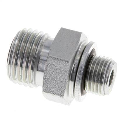 UNF 9/16''-18 x G 1/8'' Verzinkt Stalen Borstnippel ORFS 630 Bar - Hydrauliek