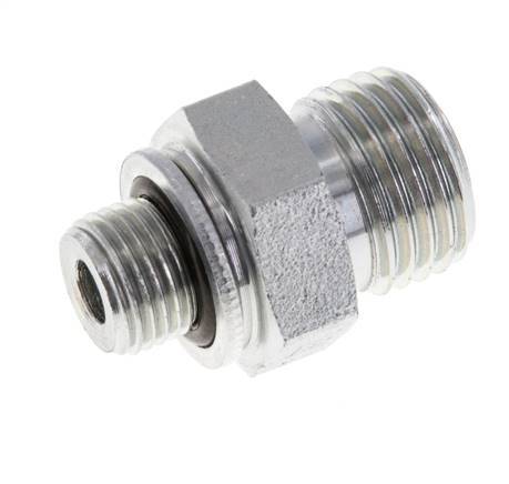 UNF 9/16''-18 x G 1/8'' Verzinkt Stalen Borstnippel ORFS 630 Bar - Hydrauliek