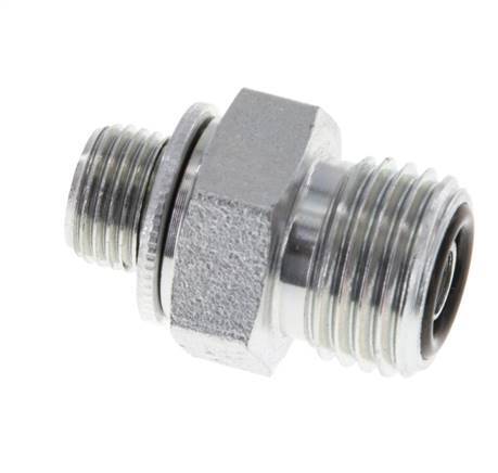 UNF 9/16''-18 x G 1/8'' Verzinkt Stalen Borstnippel ORFS 630 Bar - Hydrauliek