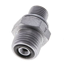 UNF 9/16''-18 x M10x1 Zinc plated Steel Double Nipple ORFS 630 Bar - Hydraulic