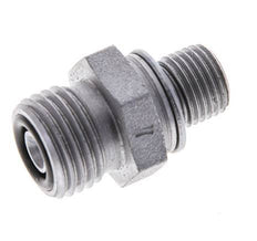 UNF 9/16''-18 x M10x1 Zinc plated Steel Double Nipple ORFS 630 Bar - Hydraulic