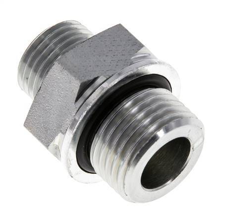 UN 11/16''-16 x G 1/2'' Verzinkt Stalen Borstnippel ORFS 630 Bar - Hydrauliek