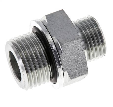 UN 11/16''-16 x G 1/2'' Verzinkt Stalen Borstnippel ORFS 630 Bar - Hydrauliek