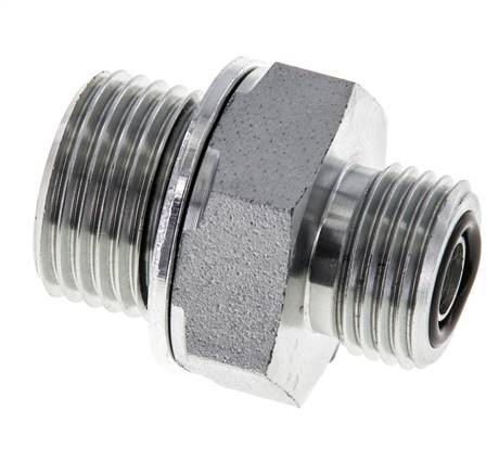 UN 11/16''-16 x G 1/2'' Verzinkt Stalen Borstnippel ORFS 630 Bar - Hydrauliek