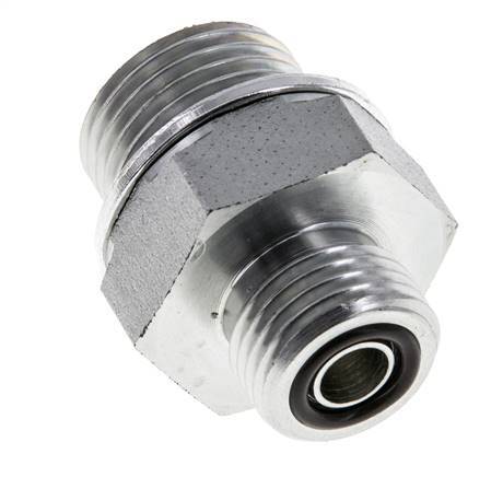 UN 11/16''-16 x G 1/2'' Verzinkt Stalen Borstnippel ORFS 630 Bar - Hydrauliek