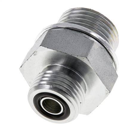 UN 11/16''-16 x G 1/2'' Verzinkt Stalen Borstnippel ORFS 630 Bar - Hydrauliek