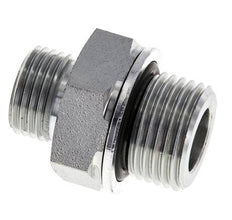UN 11/16''-16 x G 1/2'' Zinc plated Steel Double Nipple ORFS 630 Bar - Hydraulic