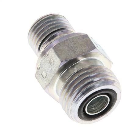 UN 11/16''-16 x G 1/4'' Verzinkt Stalen Borstnippel ORFS 630 Bar - Hydrauliek