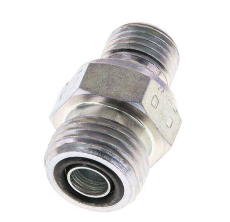 UN 11/16''-16 x G 1/4'' Verzinkt Stalen Borstnippel ORFS 630 Bar - Hydrauliek