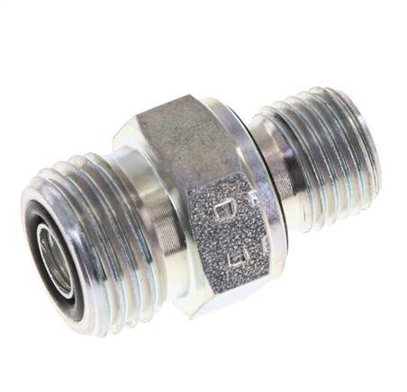 UN 11/16''-16 x G 1/4'' Verzinkt Stalen Borstnippel ORFS 630 Bar - Hydrauliek