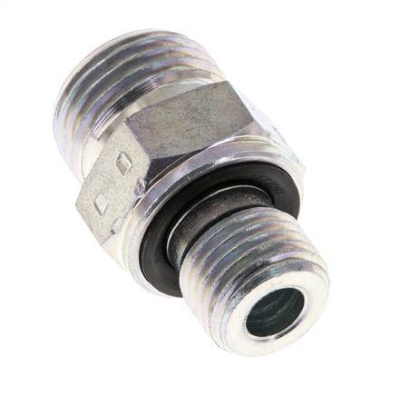 UN 11/16''-16 x G 1/4'' Verzinkt Stalen Borstnippel ORFS 630 Bar - Hydrauliek
