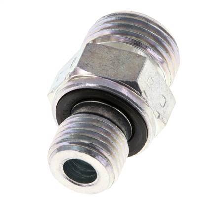 UN 11/16''-16 x G 1/4'' Verzinkt Stalen Borstnippel ORFS 630 Bar - Hydrauliek