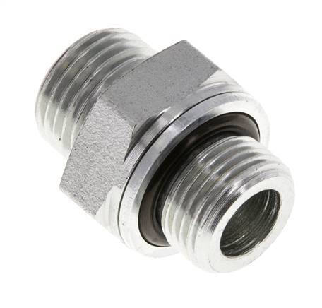 UN 11/16''-16 x G 3/8'' Verzinkt Stalen Borstnippel ORFS 630 Bar - Hydrauliek