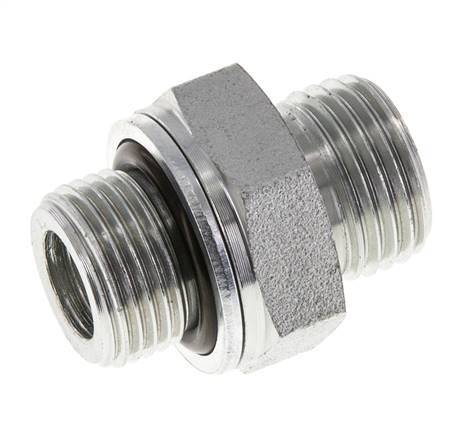 UN 11/16''-16 x G 3/8'' Verzinkt Stalen Borstnippel ORFS 630 Bar - Hydrauliek