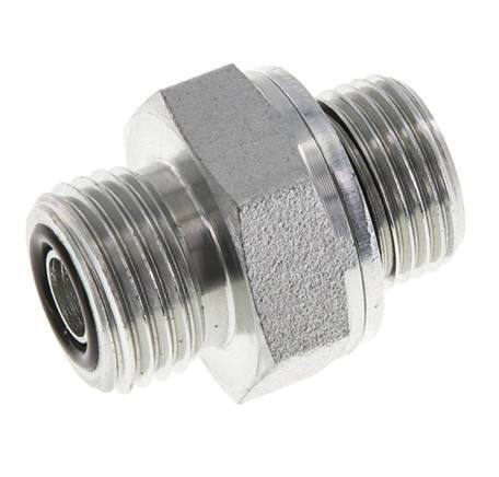 UN 11/16''-16 x G 3/8'' Verzinkt Stalen Borstnippel ORFS 630 Bar - Hydrauliek