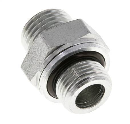 UN 11/16''-16 x G 3/8'' Verzinkt Stalen Borstnippel ORFS 630 Bar - Hydrauliek