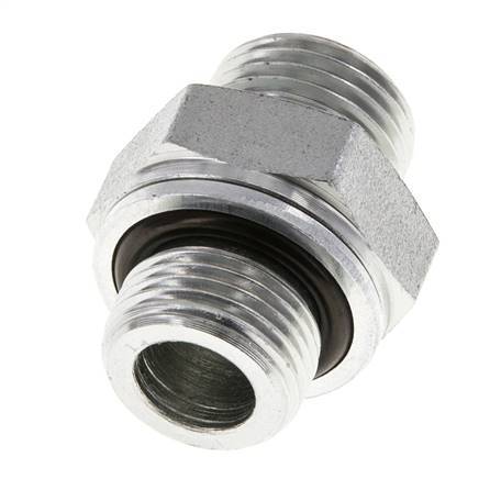 UN 11/16''-16 x G 3/8'' Verzinkt Stalen Borstnippel ORFS 630 Bar - Hydrauliek