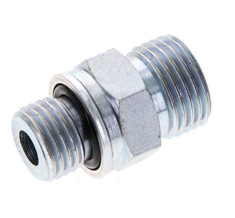 UN 11/16''-16 x M14x1.5 Verzinkt Stalen Borstnippel ORFS 630 Bar - Hydrauliek