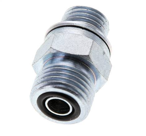 UN 11/16''-16 x M14x1.5 Verzinkt Stalen Borstnippel ORFS 630 Bar - Hydrauliek