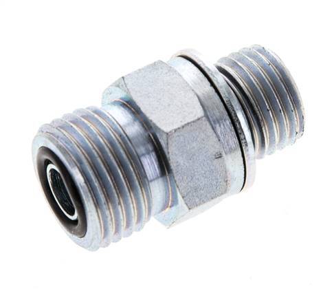 UN 11/16''-16 x M14x1.5 Verzinkt Stalen Borstnippel ORFS 630 Bar - Hydrauliek