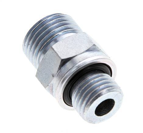 UN 11/16''-16 x M14x1.5 Verzinkt Stalen Borstnippel ORFS 630 Bar - Hydrauliek