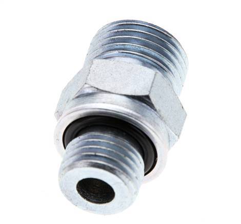 UN 11/16''-16 x M14x1.5 Verzinkt Stalen Borstnippel ORFS 630 Bar - Hydrauliek