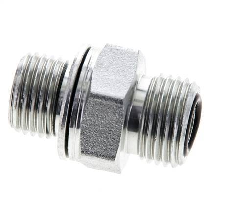UN 11/16''-16 x M16x1.5 Verzinkt Stalen Borstnippel ORFS 630 Bar - Hydrauliek