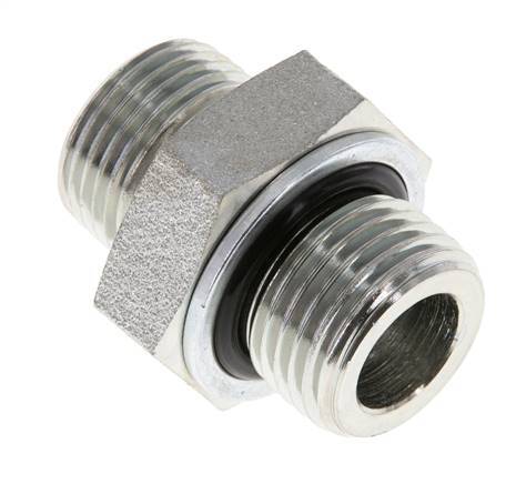UN 13/16''-16 x G 1/2'' Verzinkt Stalen Borstnippel ORFS 630 Bar - Hydrauliek