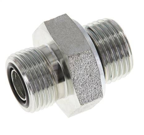 UN 13/16''-16 x G 1/2'' Verzinkt Stalen Borstnippel ORFS 630 Bar - Hydrauliek