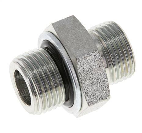 UN 13/16''-16 x G 1/2'' Verzinkt Stalen Borstnippel ORFS 630 Bar - Hydrauliek