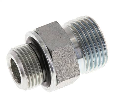 UN 13/16''-16 x G 3/8'' Verzinkt Stalen Borstnippel ORFS 630 Bar - Hydrauliek